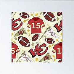 Patrick Mahomes Chiefs Pattern Poster