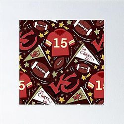 Patrick Mahomes Chiefs Pattern Poster