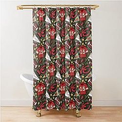 Patrick Mahomes chiefs pattern Shower Curtain
