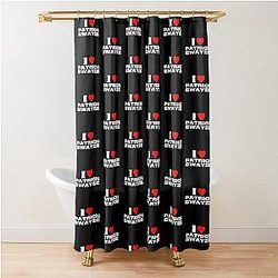 I Love Patrick Swayze White Font Shower Curtain