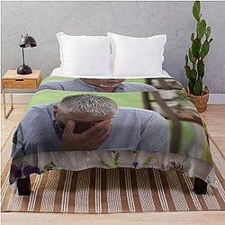 Funny meme Paul Hollywood realising moment Great British Bake Off Throw Blanket