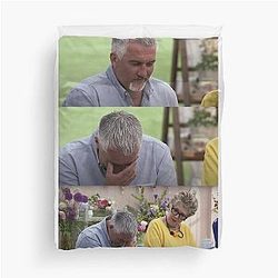 Funny meme realizing moment with Paul Hollywood Duvet Cover
