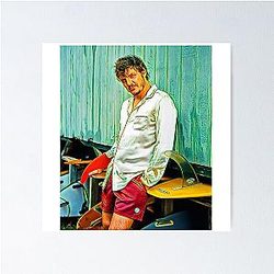 Pedro Pascal in Beach Wear Paint Brasil - Handsome Sexy Poster