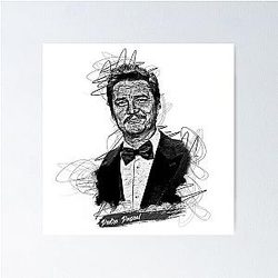 Pedro Pascal Abstract Sketch Art Poster