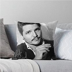 Pedro Pascal BW III Throw Pillow