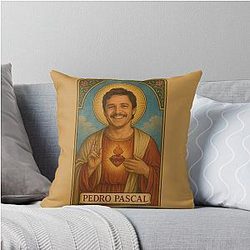 Saint Pedro Pascal Protector of Chaotic Good Vibes Throw Pillow