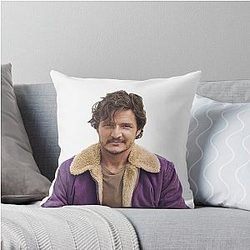 Pedro Pascal Purple Coat Throw Pillow