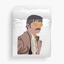 Pedro Pascal Javier Peña Drawing Cartoon Duvet Cover