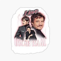 I Love Oscar Isaac Pedro Pascal Cursed Fan Collage Sticker