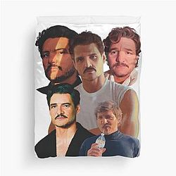 Pedro Pascal Fanart Portrait Group Duvet Cover 90s Vibes Summer Style