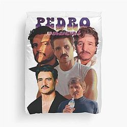 Pedro Pascal Fanart Portrait Group Fangirl Rap Shirt 90's Summer Style Duvet Cover