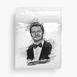 Pedro Pascal Abstract Sketch Art Duvet Cover