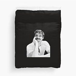 Cute Swooning Pedro Pascal in B&W Duvet Cover