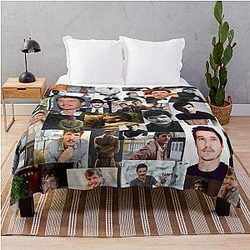 Pedro Pascal Seamless Collage Throw Blanket