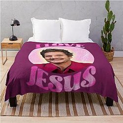 Pedro Pascal Jesus Throw Blanket