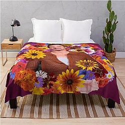 Pedro Pascal Flower Throw Blanket