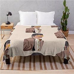 Pedro Pascal Javier Peña Drawing Cartoon Throw Blanket