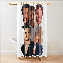 Pedro Pascal Fanart Portrait Group Fan Girls Rap Shirt 90s Vibes Summer Shower Curtain