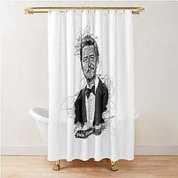 Pedro Pascal Abstract Sketch Art Shower Curtain