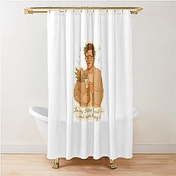 Pedro Pascal Cute Cozy Sticker - Soft Aesthetic Fan Art Vinyl Decal Shower Curtain