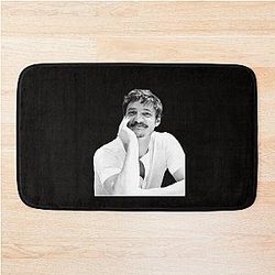 Cute Swooning Pedro Pascal in B&W Bath Mat