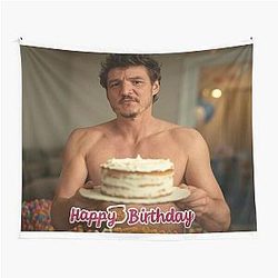 Pedro Pascal Shirtless Happy Birthday Tapestry