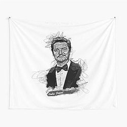Pedro Pascal Abstract Sketch Art Tapestry