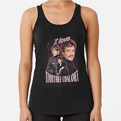 I Love Timothée Chalamet Pedro Pascal Cursed Fan Collage Racerback Tank Top
