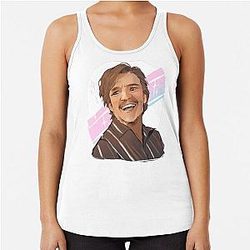 Pedro Pascal meme face Racerback Tank Top