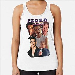 Pedro Pascal Fanart Portrait Group Fangirl Shirt 90s Summer Style Racerback Tank