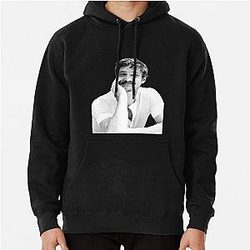Cute Pedro Pascal in B&W Pullover Hoodie