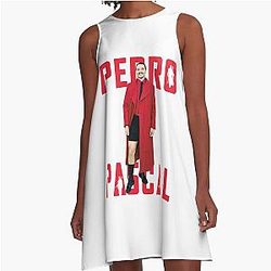 Pedro Pascal in Iconic Red A-Line Dress
