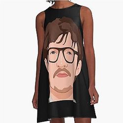 Pedro Pascal Cartoon Face Handsome Dreamy A-Line Dress