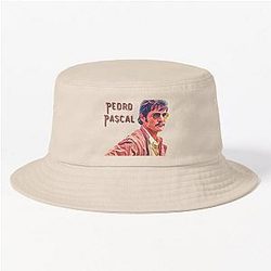 Cool Pedro Pascal in Vintage Art Bucket Hat