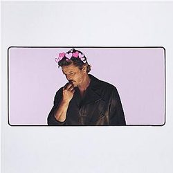 Pedro Pascal Pink Crown Cute Desk Mat
