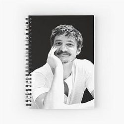 Cute Pedro Pascal in B&W Spiral Notebook