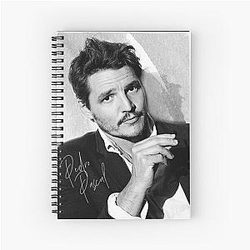 Pedro Pascal BW Spiral Notebook