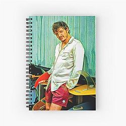 Pedro Pascal in Beach Wear Paint Art Handsome and Sexy Spiral Notebook