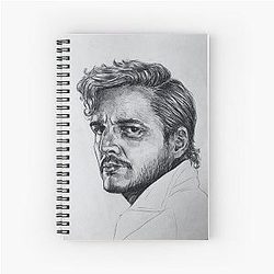 Pedro Pascal Black Spiral Notebook