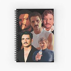 Pedro Pascal Fanart Portrait Group Fangirl Rap Shirt 90s Summer Style Spiral Notebook