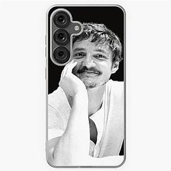 Cute Swooning Pedro Pascal in B&W Samsung Galaxy Soft Case