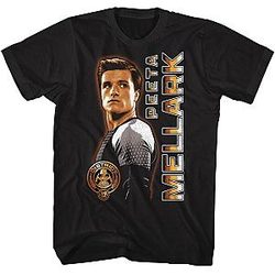 The Hunger Games Peeta Mellark Adult Black Short Sleeve T-Shirt Sci-fi Graphic Tees