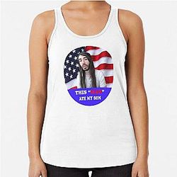 Cr1TiKaL Ate My Son - Funny Meme Racerback Tank Top