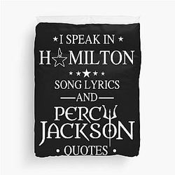 I Speak in Hamilton Song Lyrics and Percy Jackson Duvet Cover