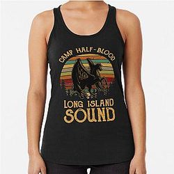 Vintage Percy Jackson Camp Half Blood Long Island Sound Sunset Racerback Tank