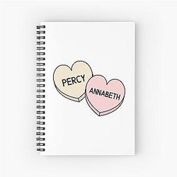 Percy Jackson Percabeth Candy Hearts Spiral Notebook