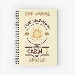 Camp Journal for Cabin 7 members in Camp Half Blood Child of Apollo Percy Jackson design notebook
