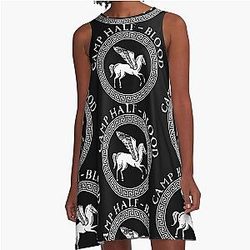 Percy Jackson and the Olympians Series Logo Camp Half Blood T-Shirt A-Line Dress