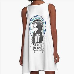 Percy Jackson and the Olympians Leah Jeffries Annabeth graphic design A-Line Dress