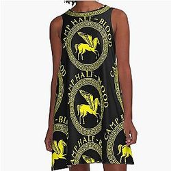 Percy Jackson and the Olympians Series Logo Camp Half Blood T-Shirt A-Line Dress